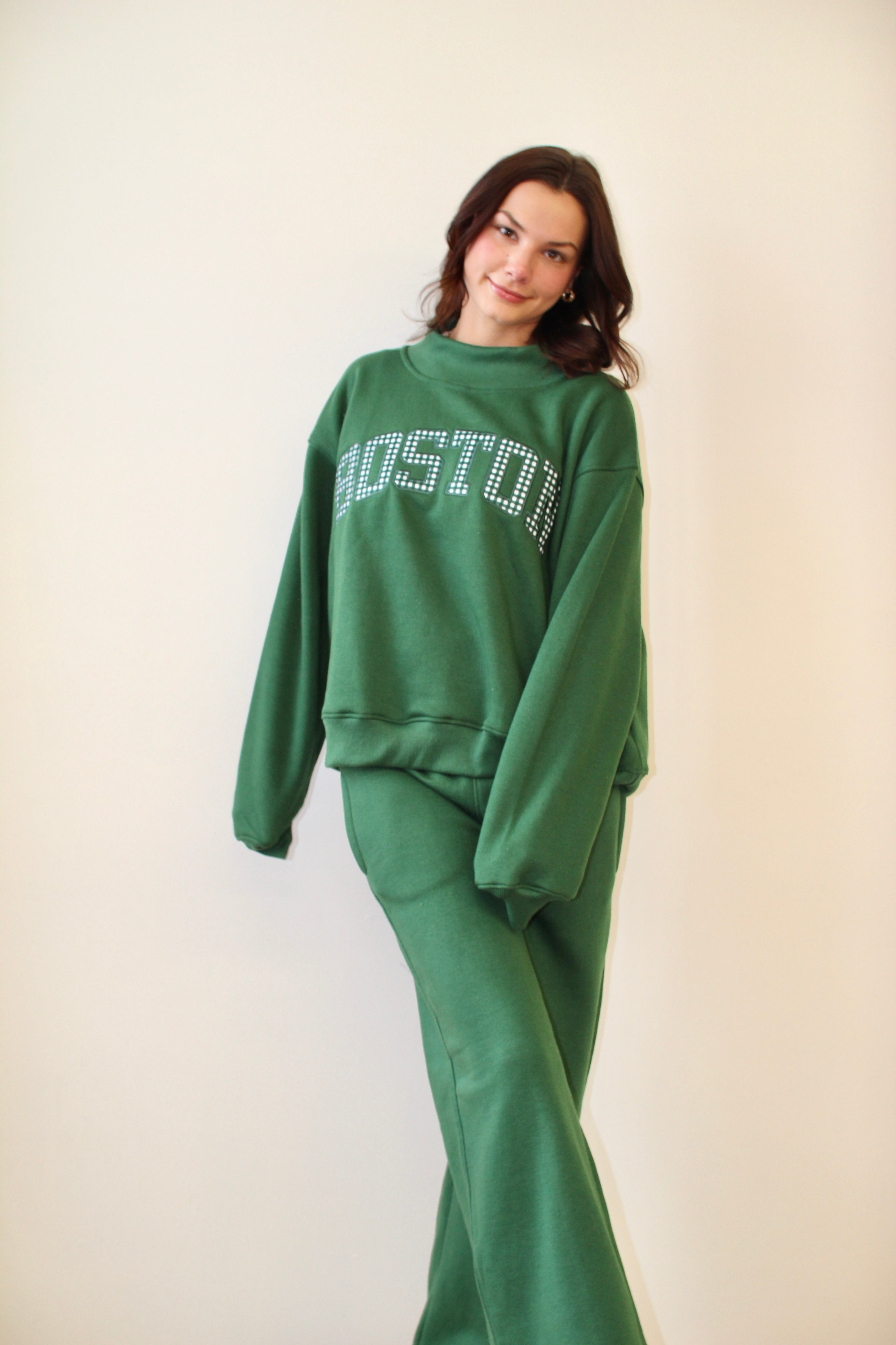 Boston Mockneck- Evergreen – Vanilla Waves Lifestyle Store