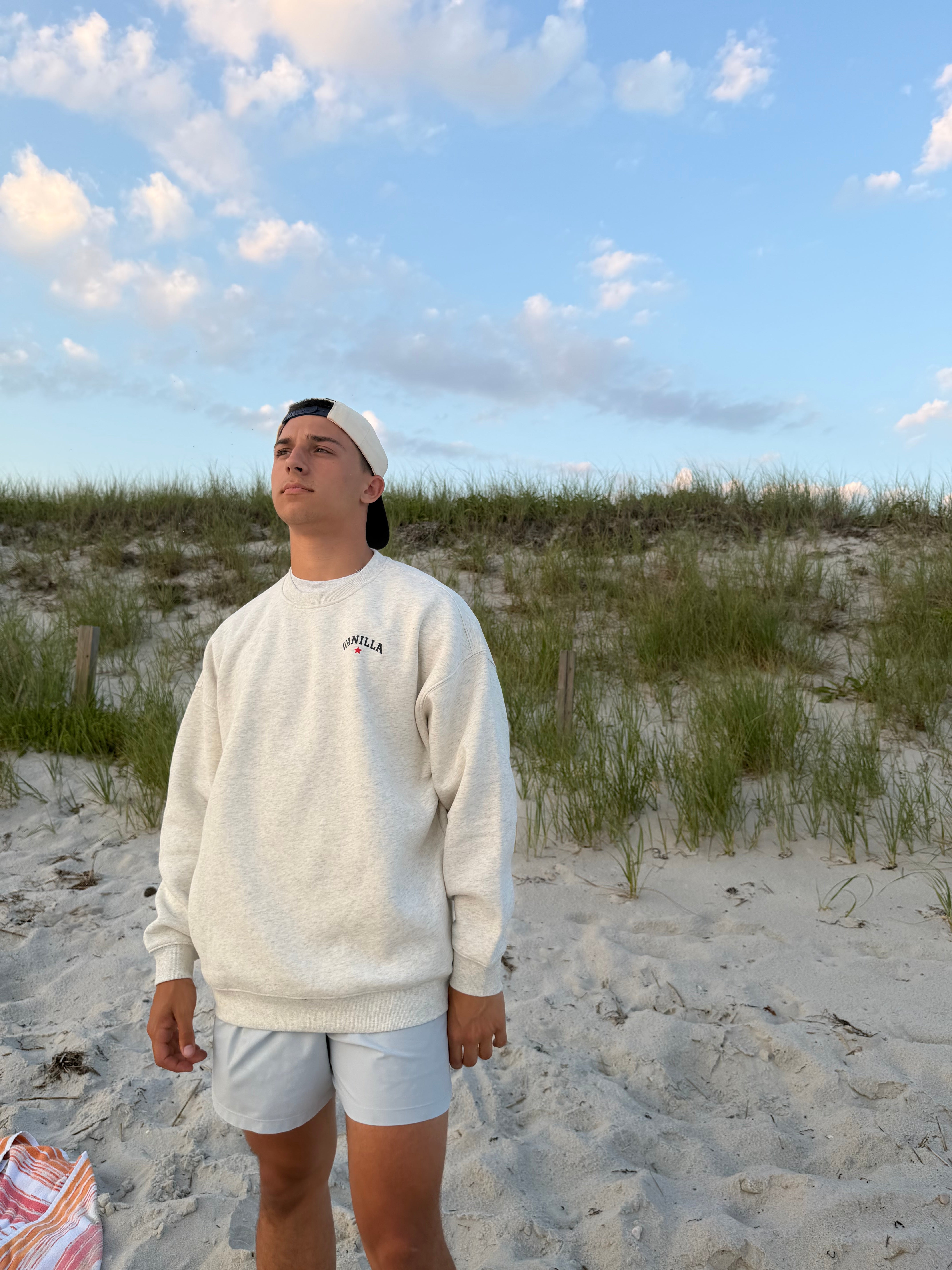 VW Star Crewneck- Oat Grey – Vanilla Waves Lifestyle Store