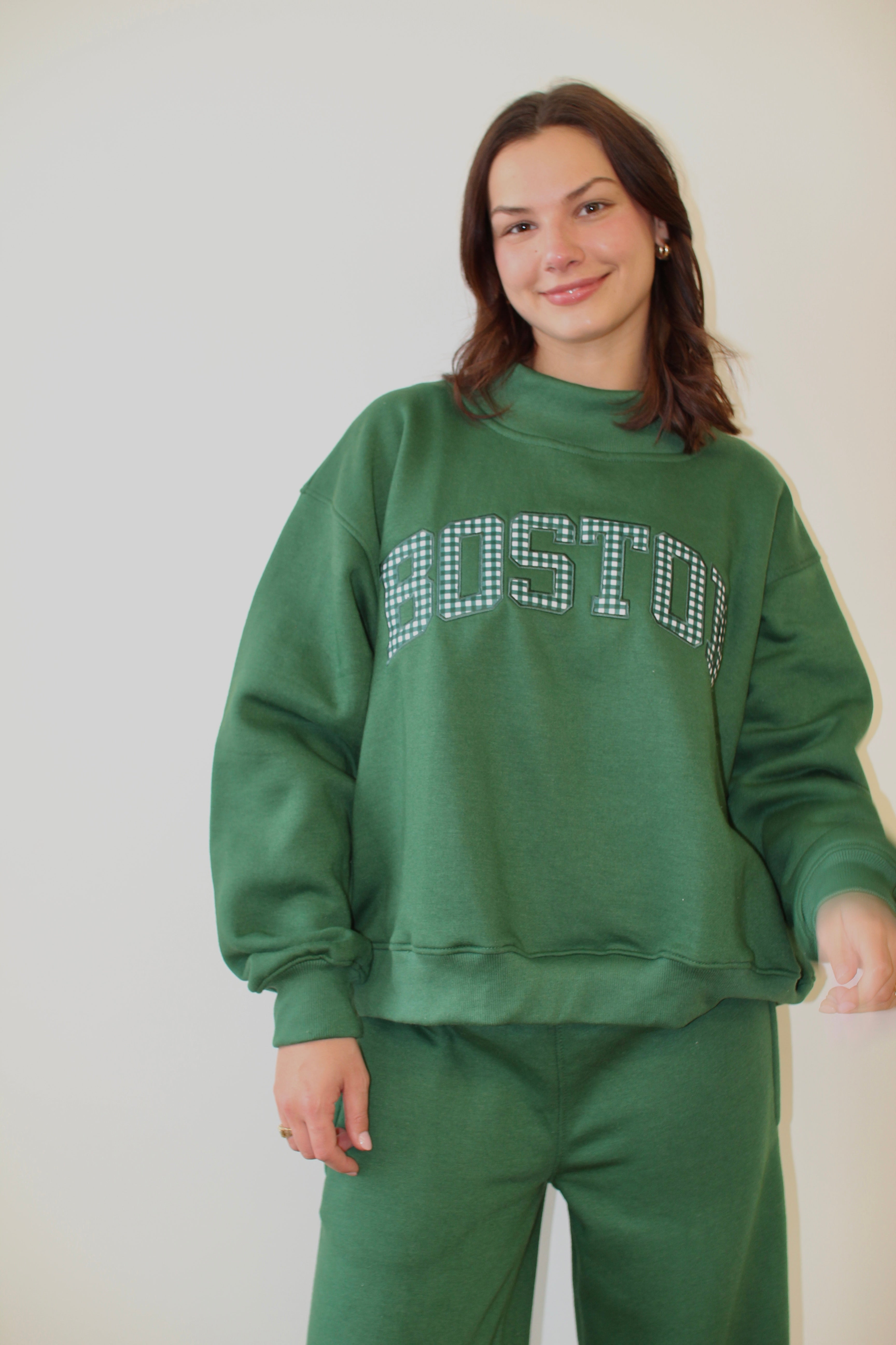 Boston Mockneck- Evergreen – Vanilla Waves Lifestyle Store