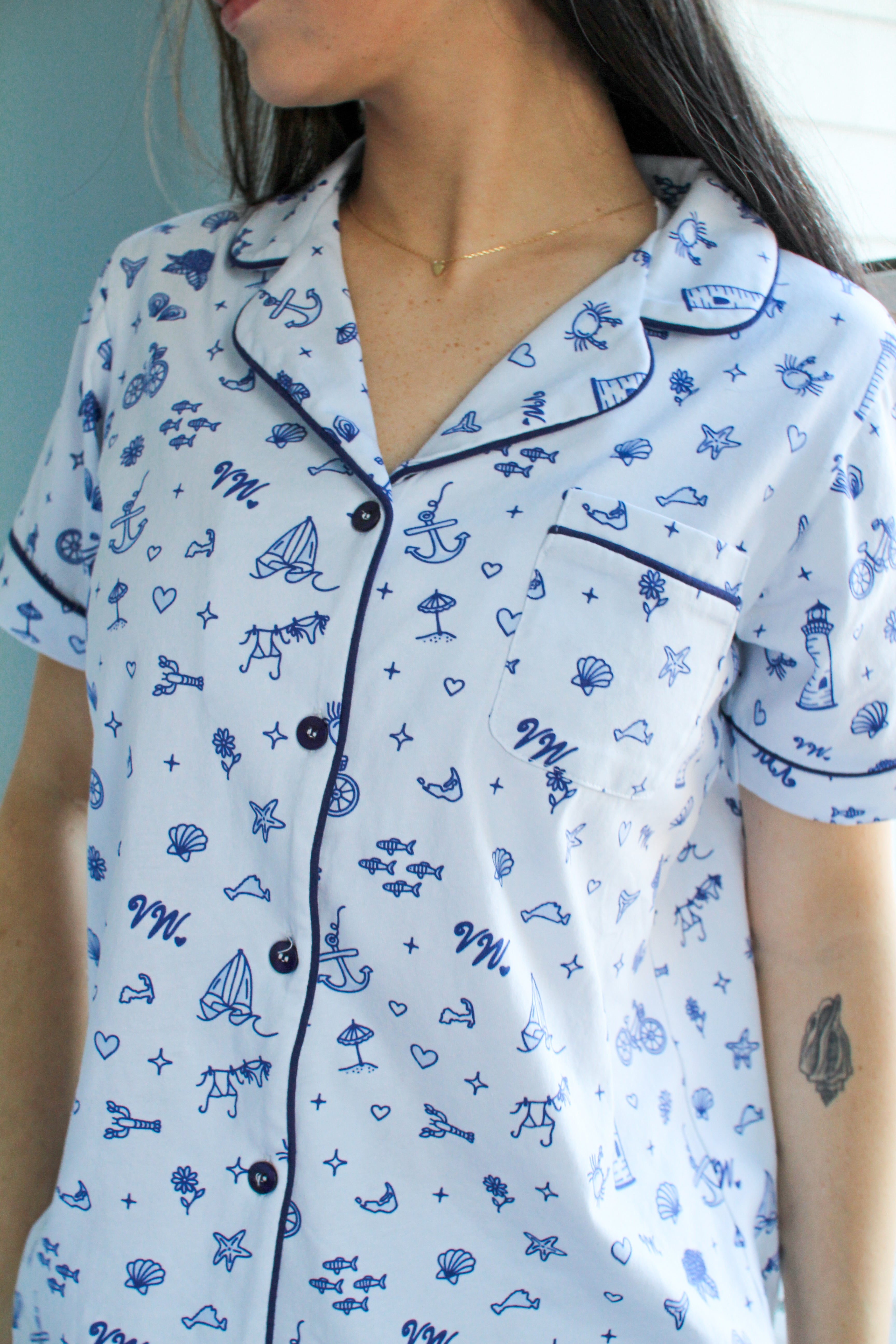 Coastal Pajama Set- Harbor Blue