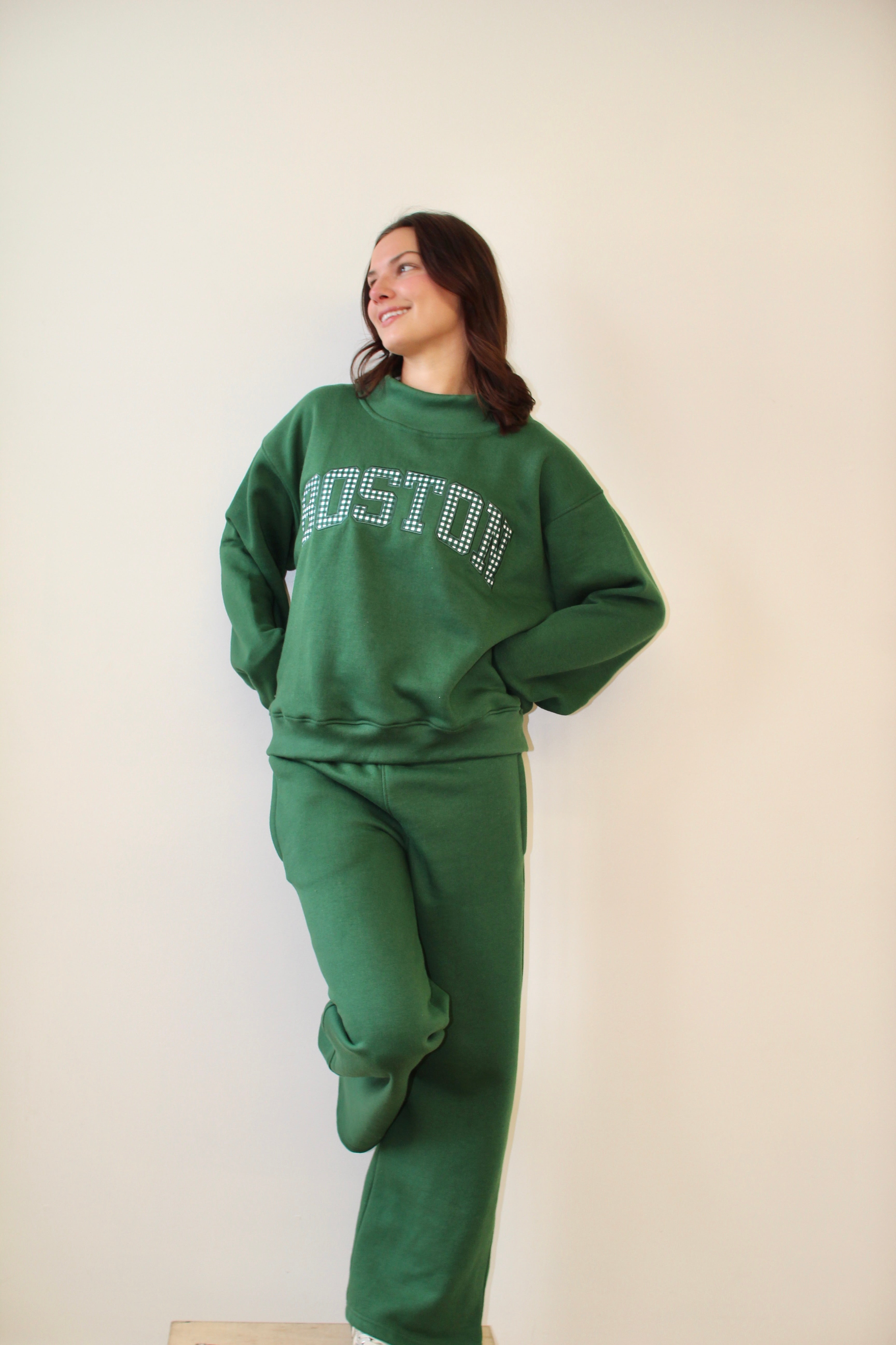 Boston Mockneck- Evergreen – Vanilla Waves Lifestyle Store