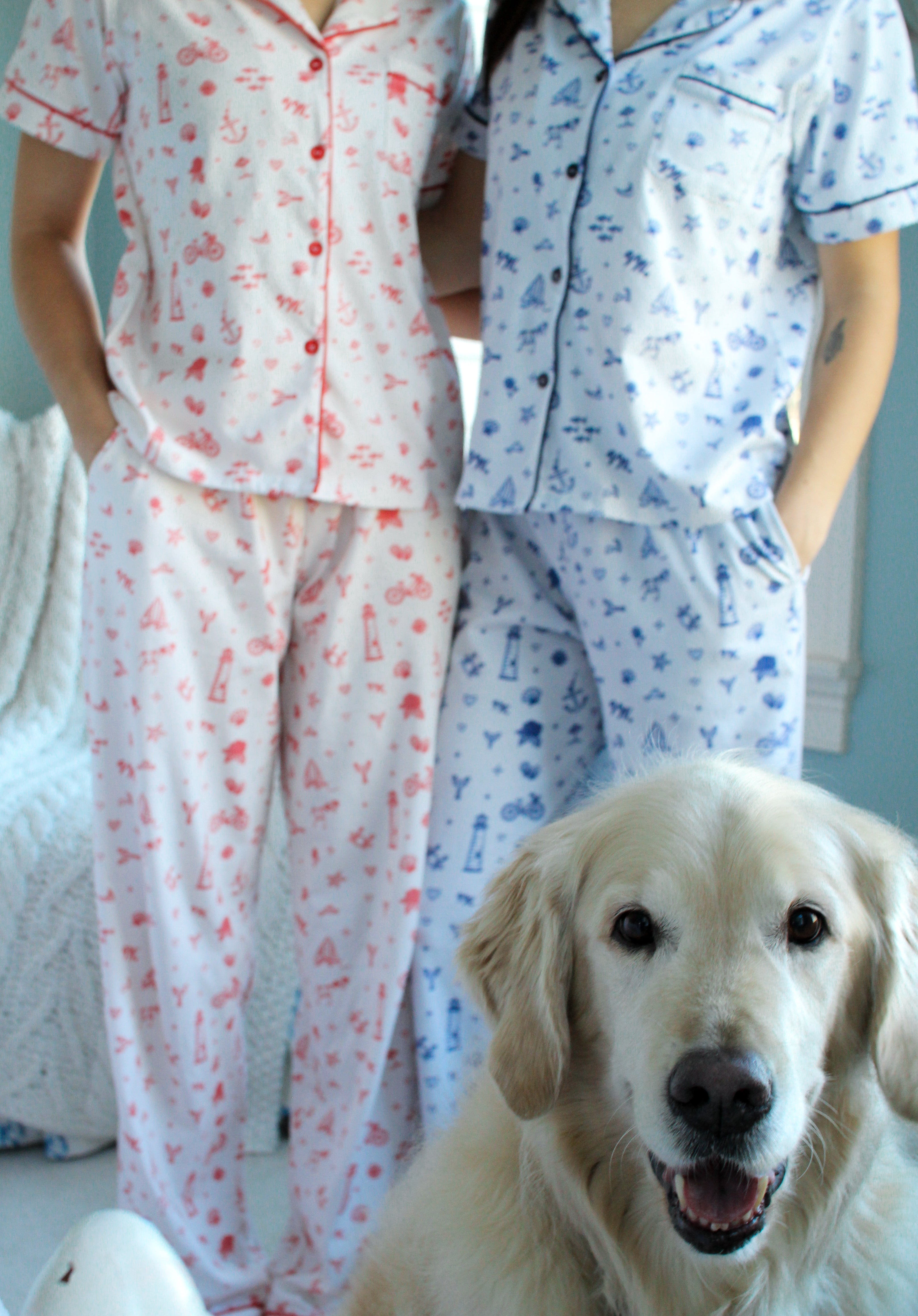 Coastal Pajama Set- Lighthouse Red