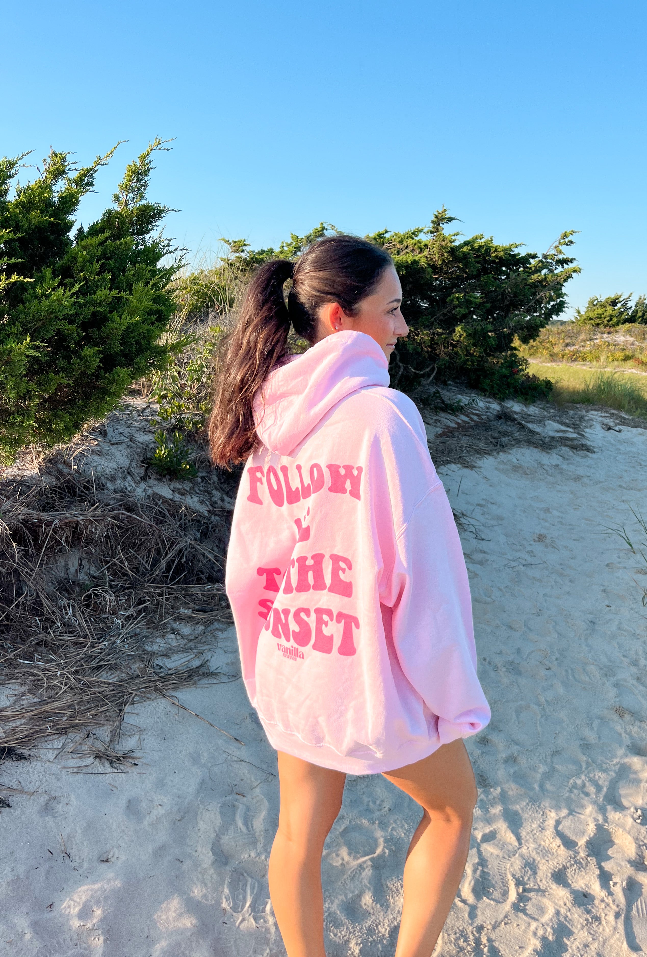 Follow Me To The Sunset Hoodie- Pink