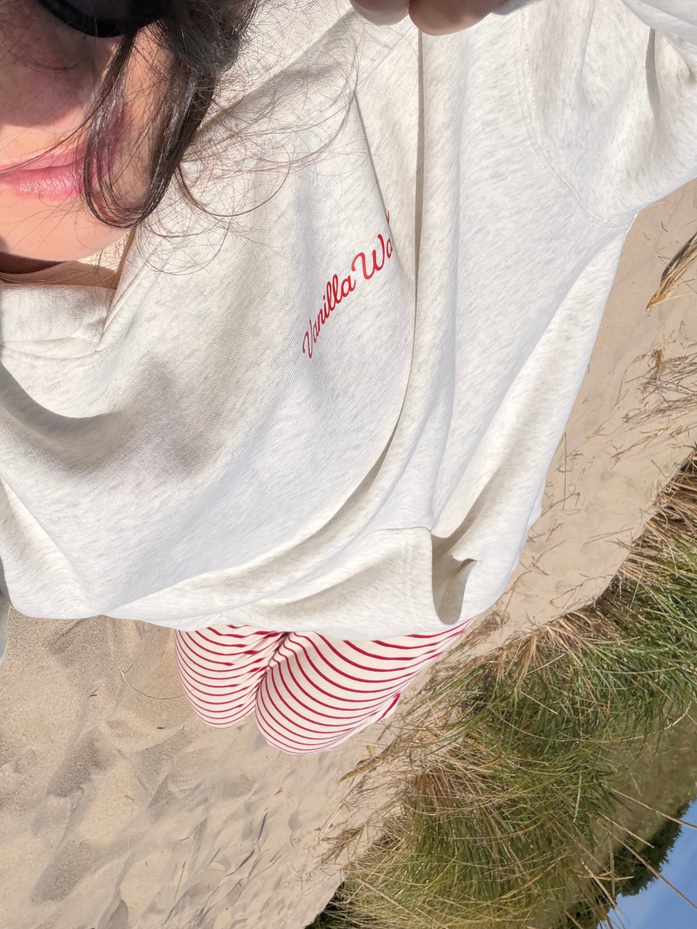 With Love, East Coast Screen Print Hoodie- Oat Grey