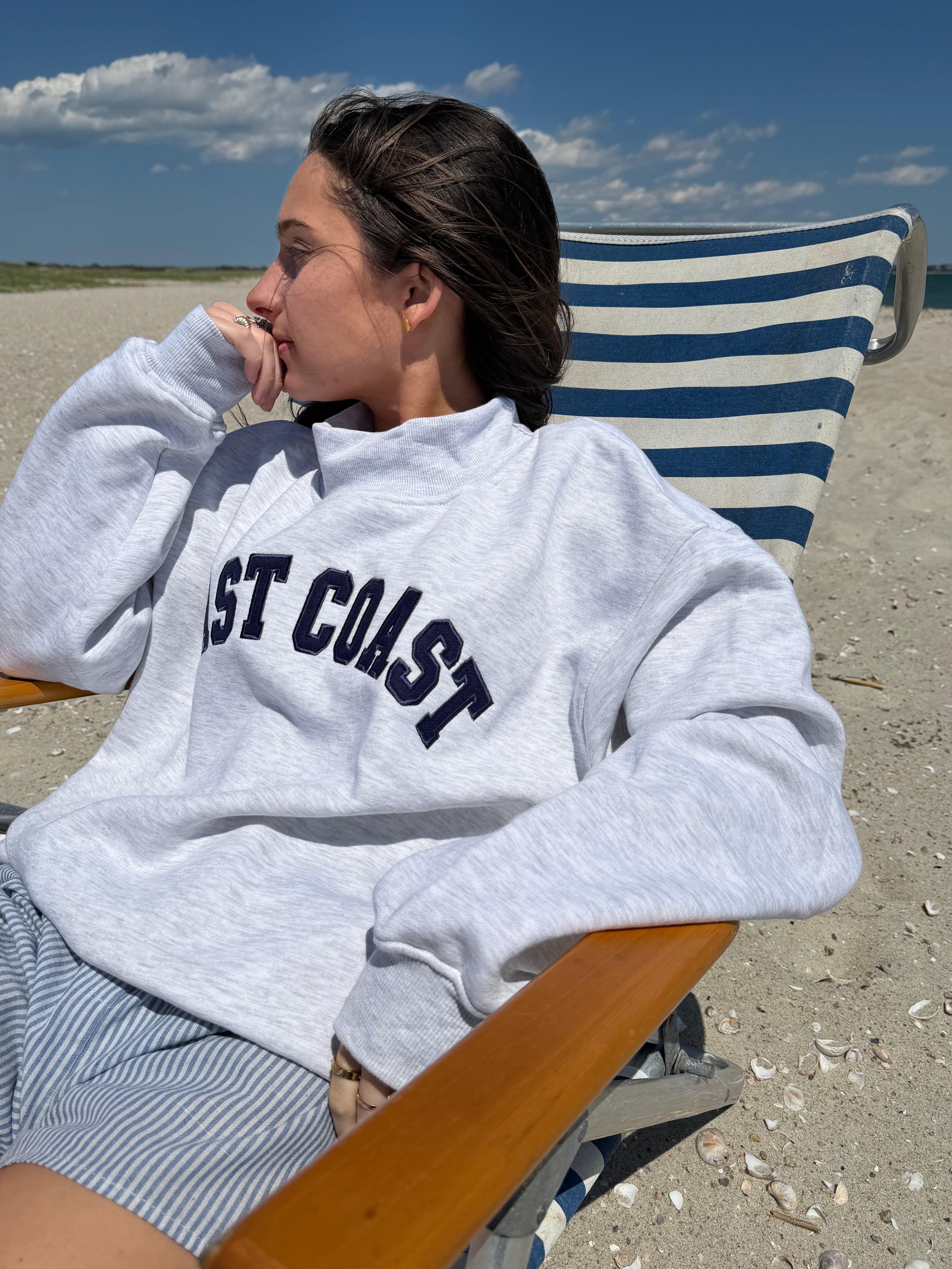 East Coast Mockneck- Coastal Fog – Vanilla Waves Lifestyle Store