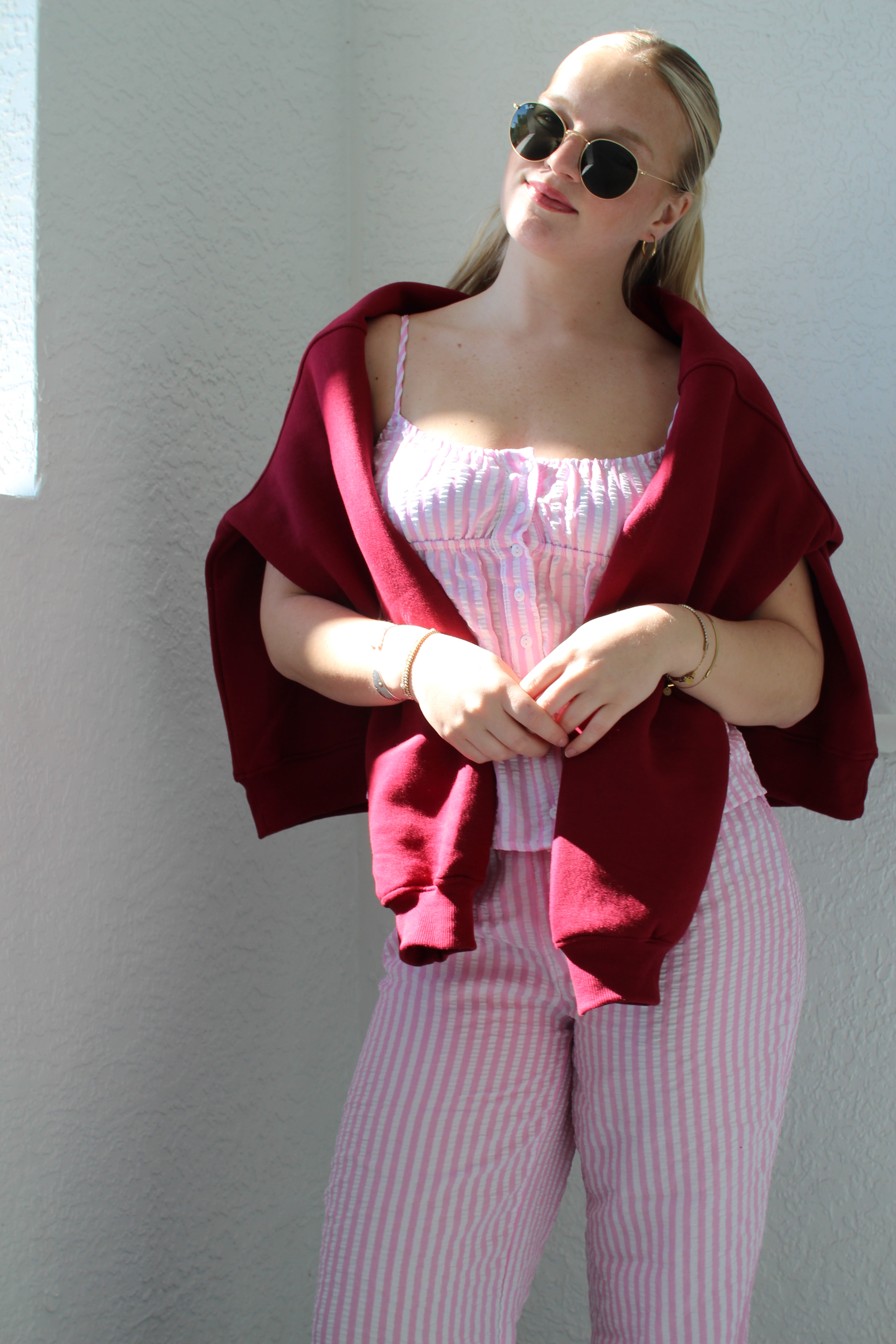 Pink Striped Pajama/ Lounge Set