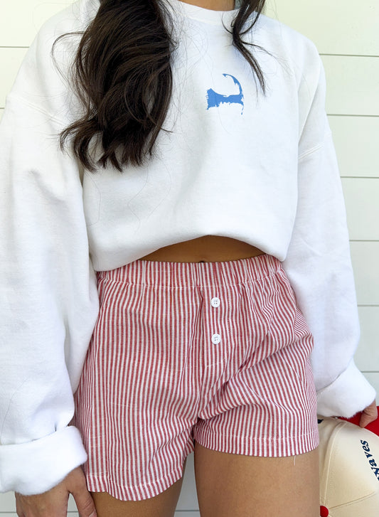 Red and White Striped Boxer Shorts