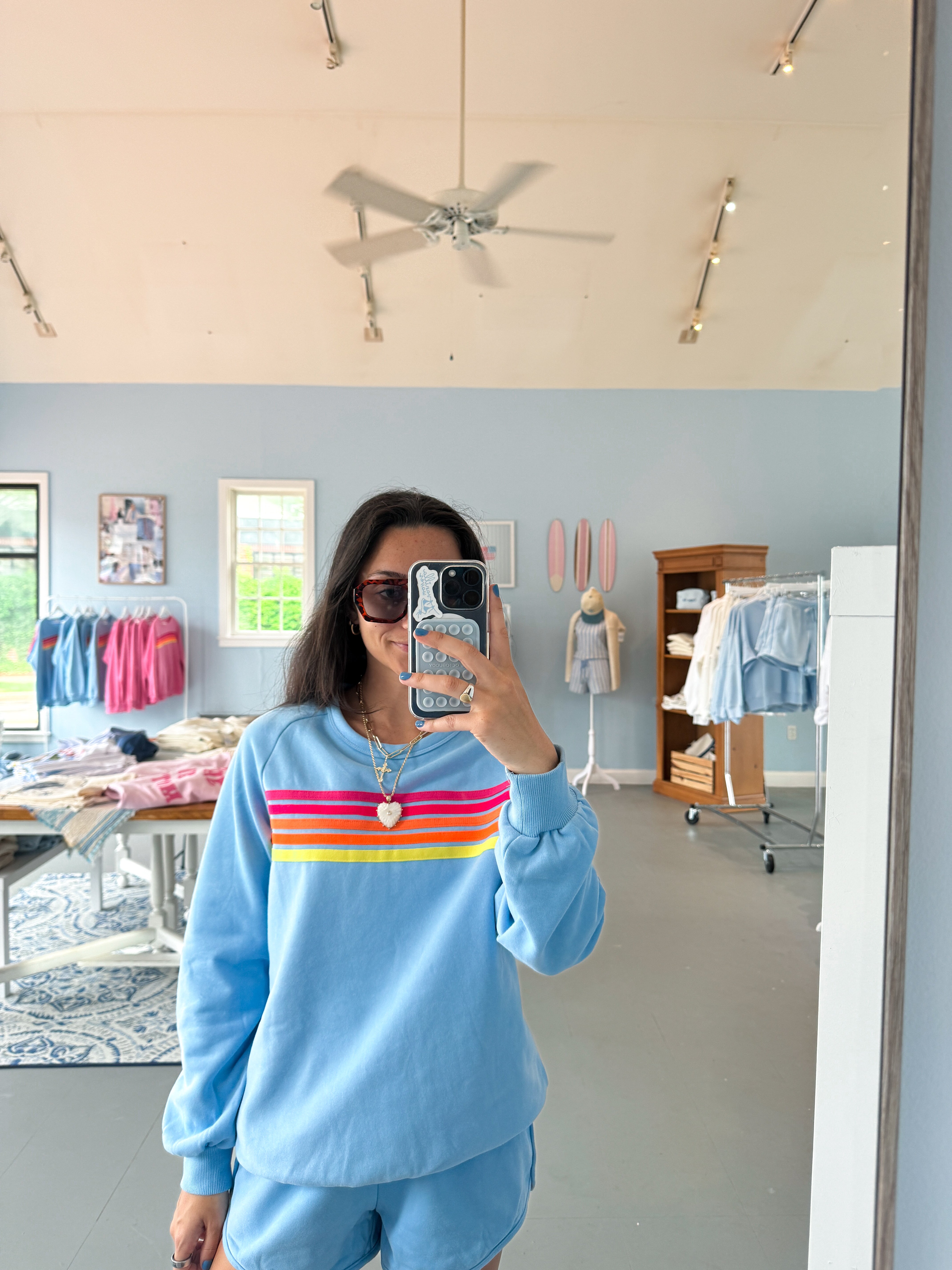 Colorblock Stripe Set- Blue