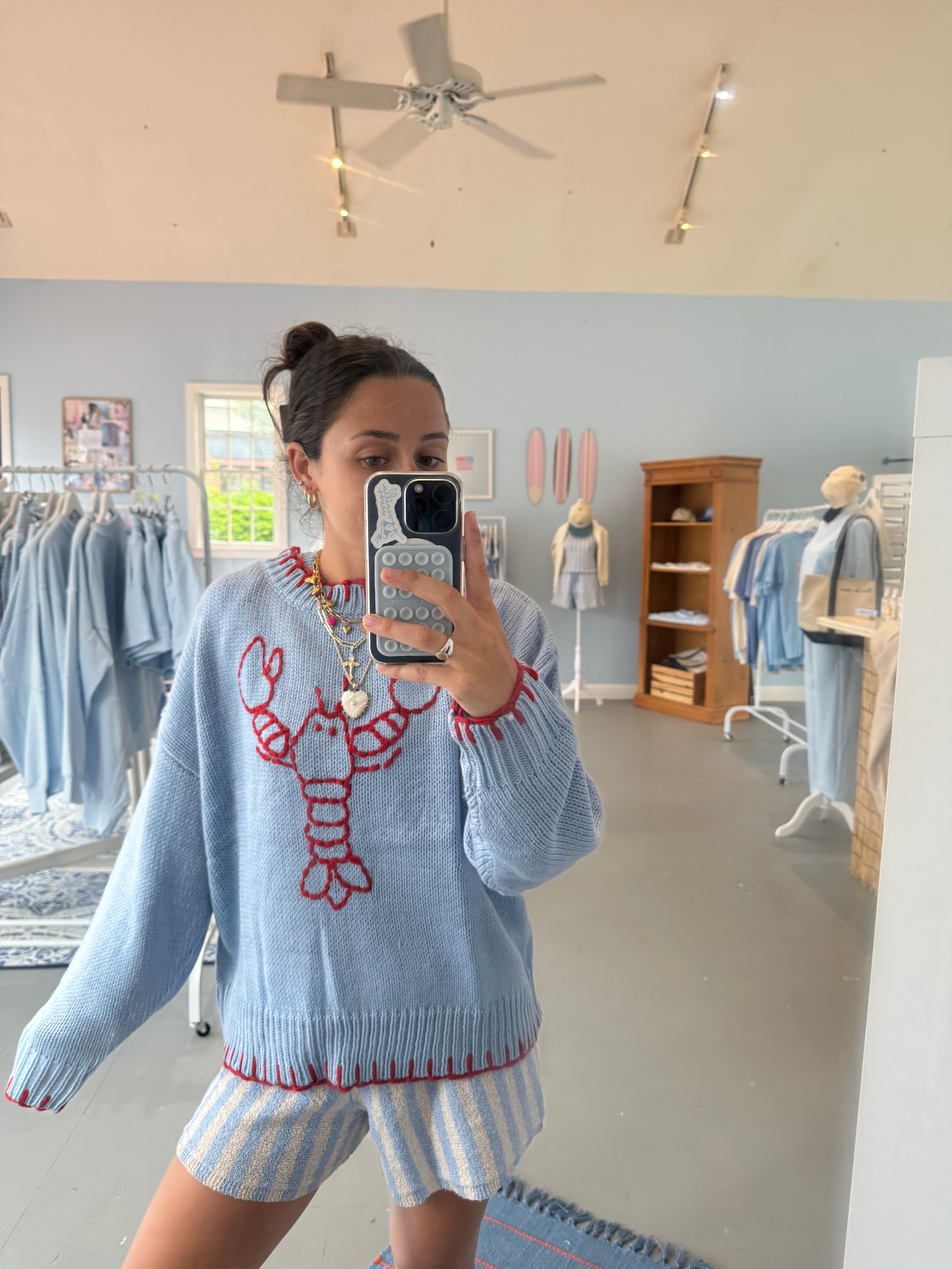 Blue Lobster Sweater